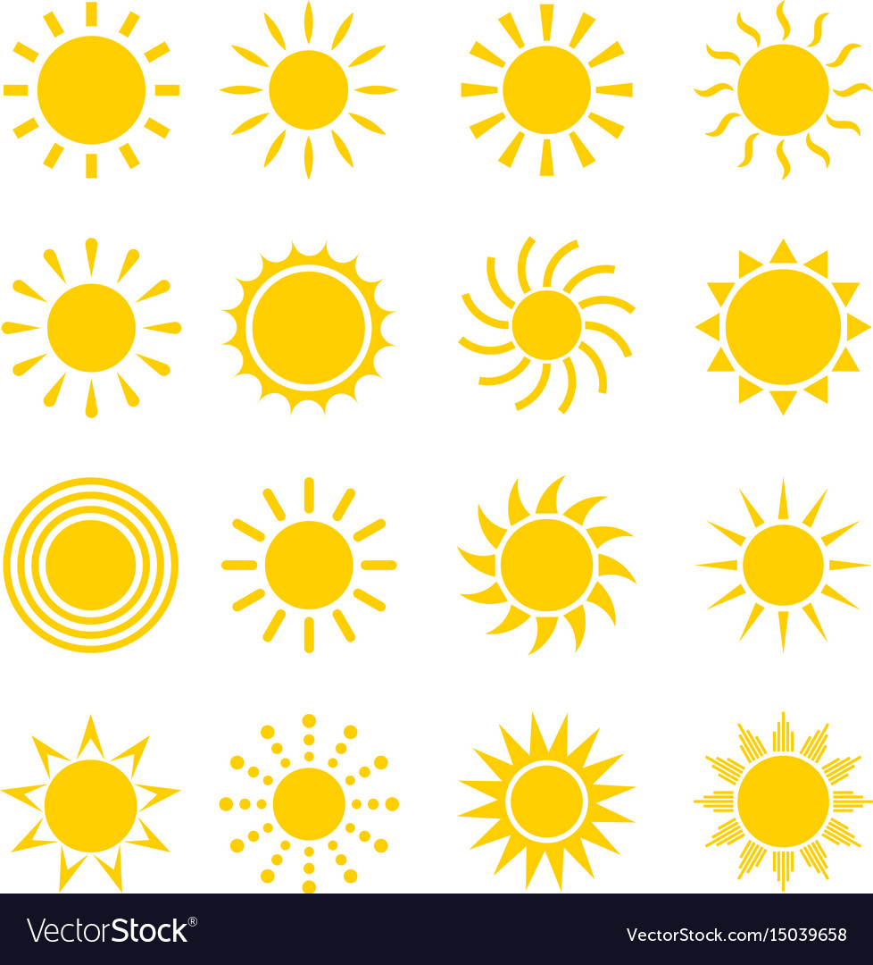 Sun icon set Royalty Free Vector Image - VectorStock