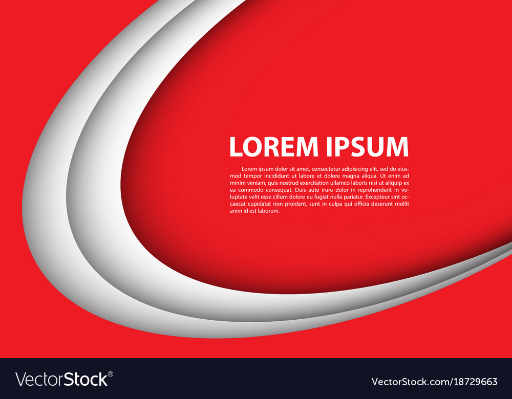 Abstract white curve on red design