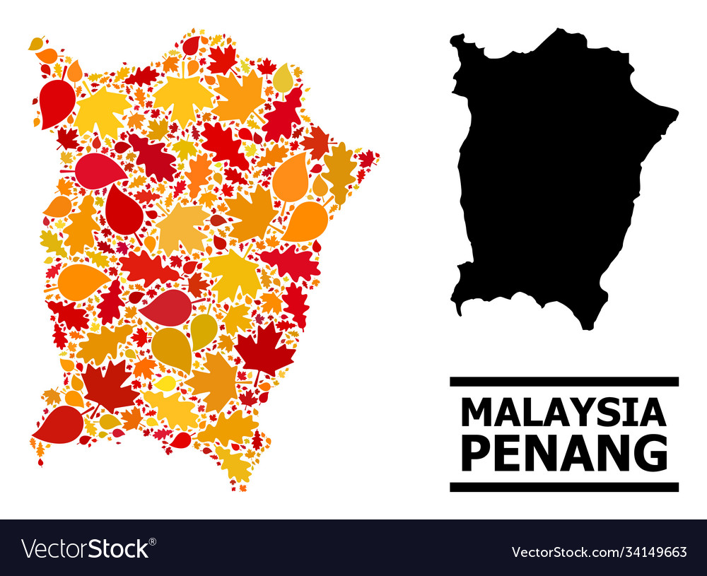 Autumn leaves - mosaic map penang island