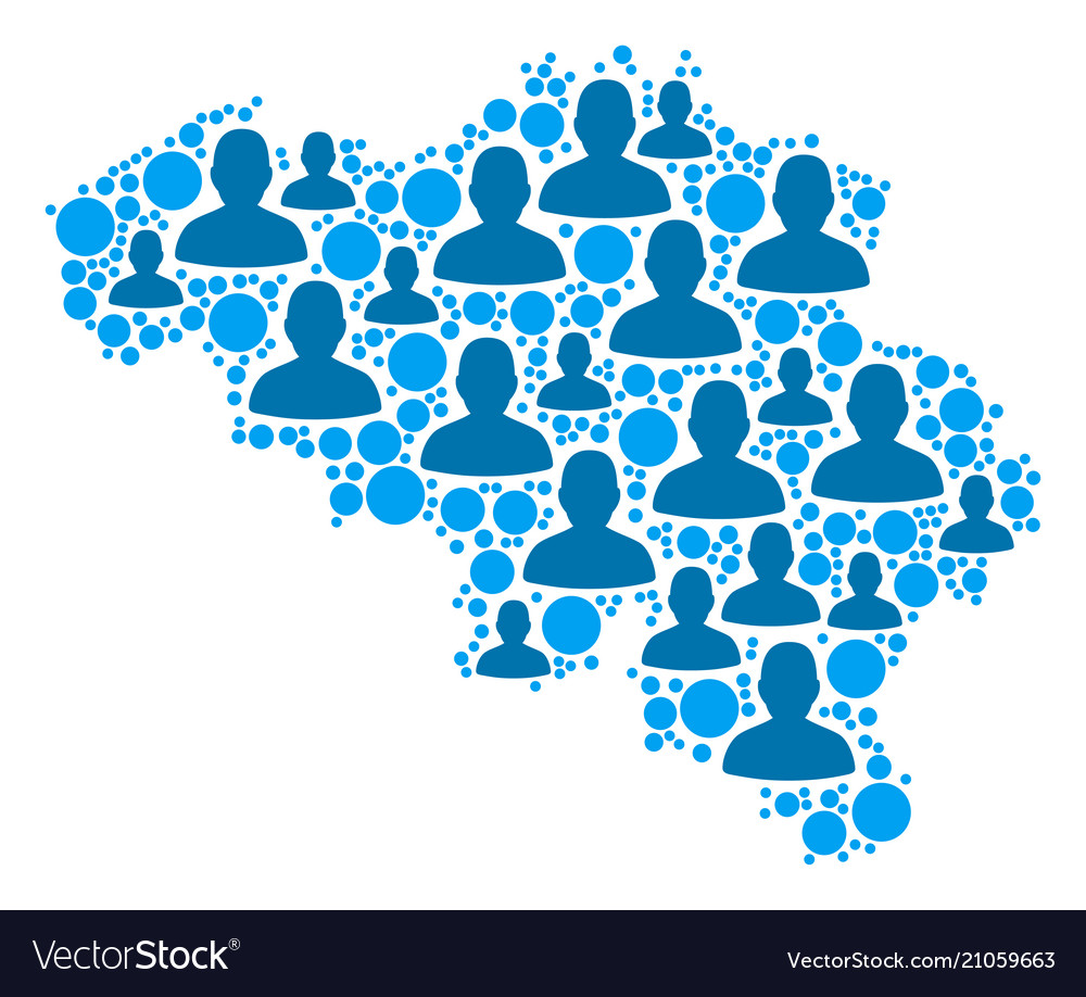 Belgium map population people Royalty Free Vector Image