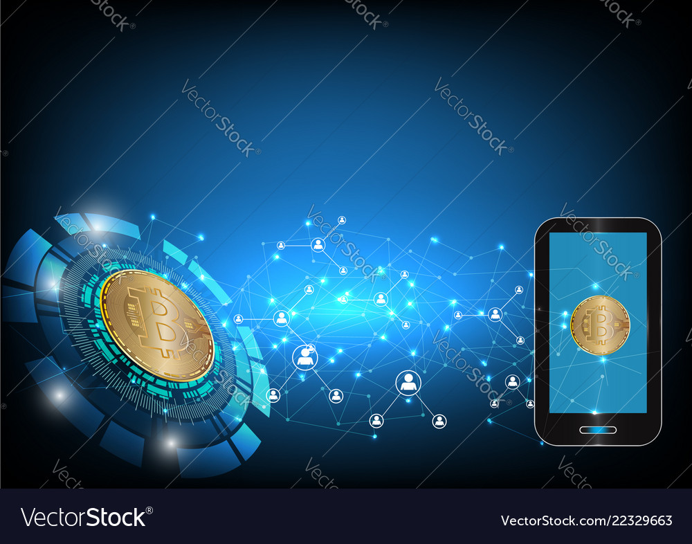Bitcoin digital currency abstract background vector image Bitcoin digital currency abstract background