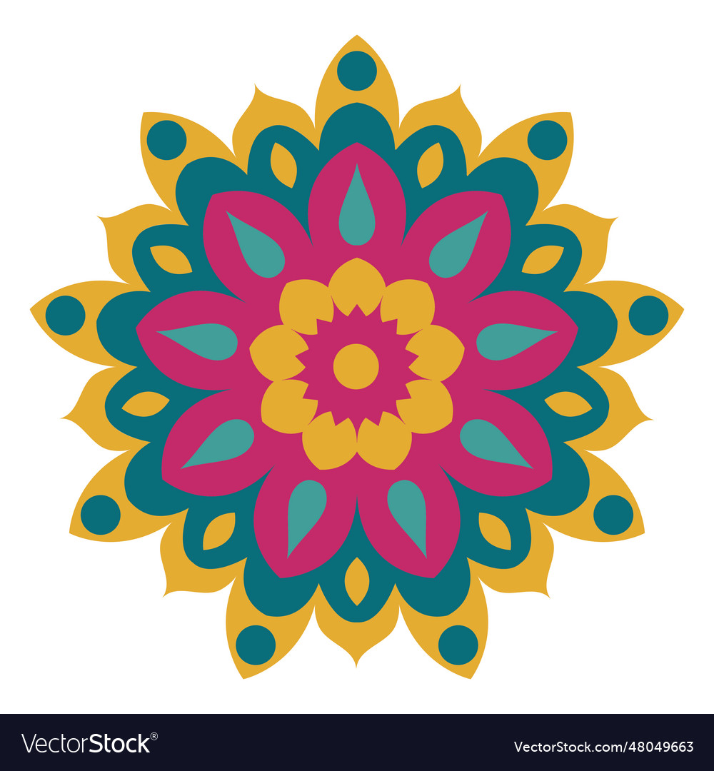 Colorful holi mandala Royalty Free Vector Image