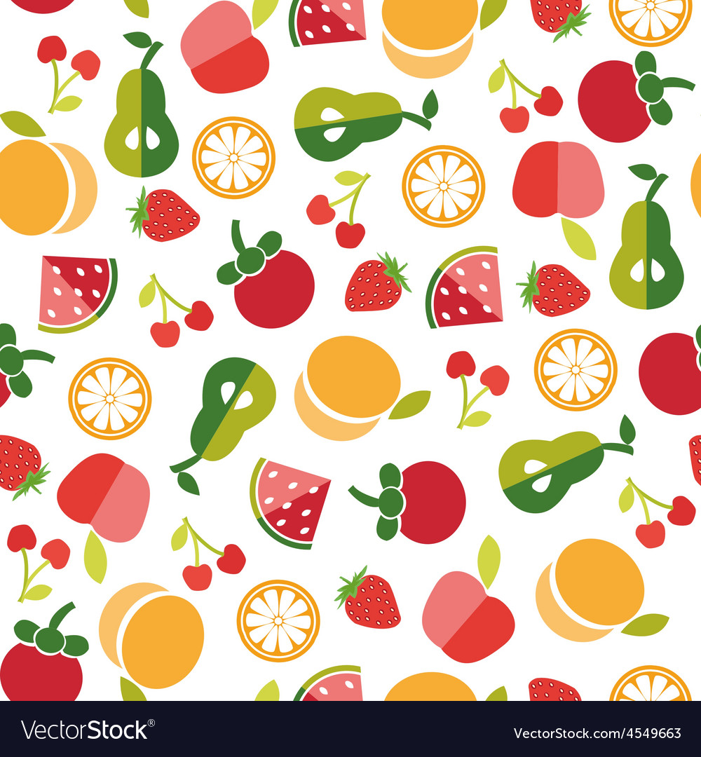 Fruit background in Flat style Royalty Free Vector Image