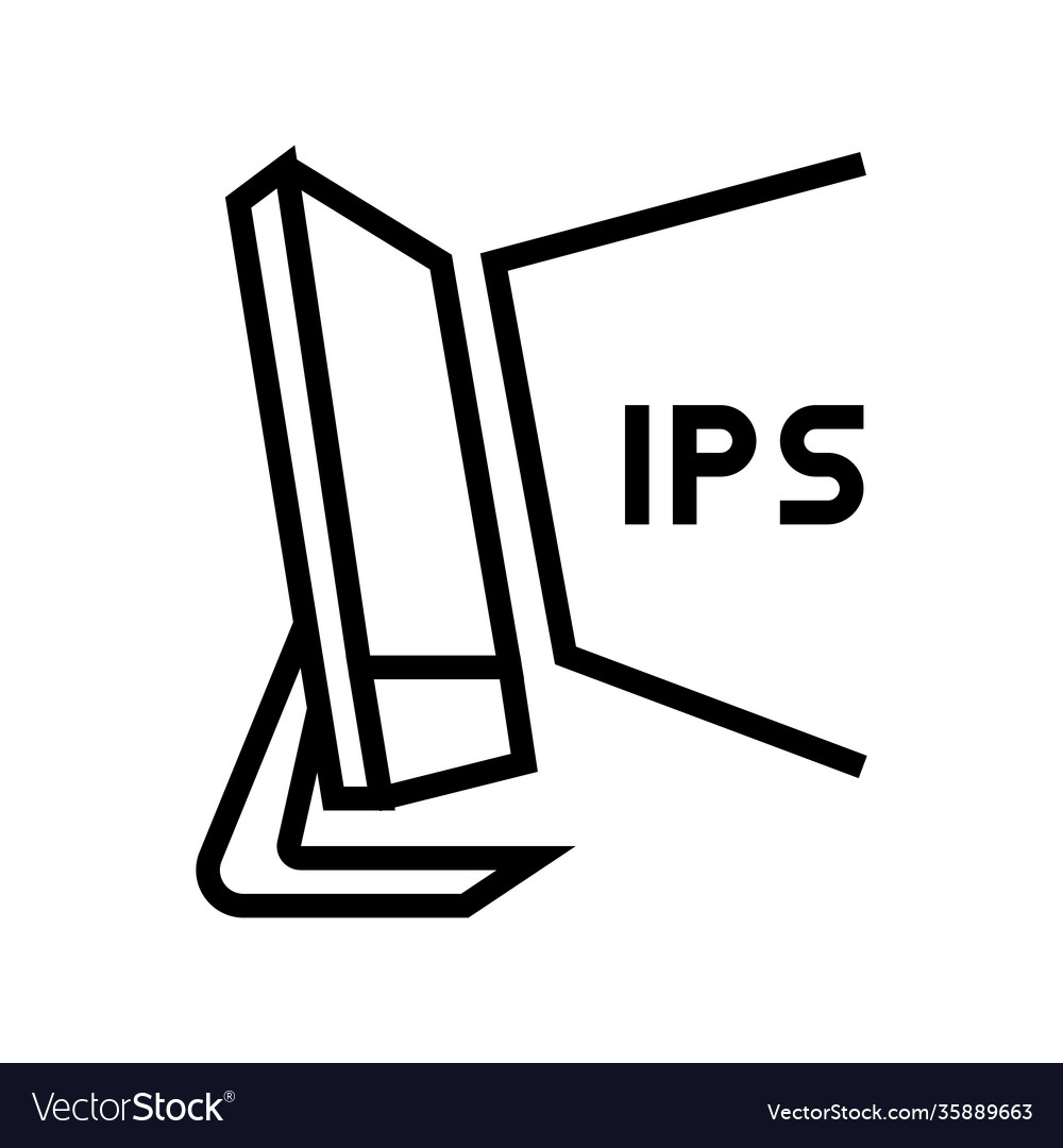 Ips computer display line icon