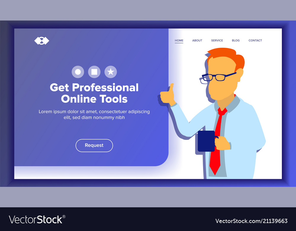 Landing website page business web vector image Landing website page business web