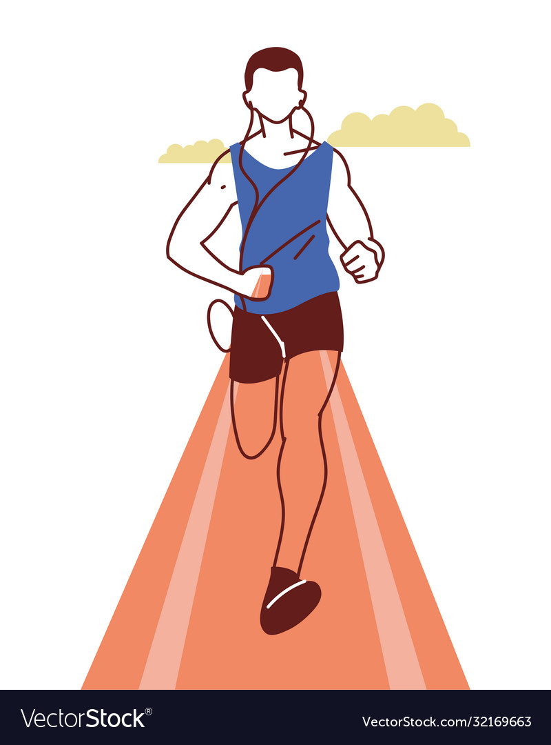 Man avatar running on track design