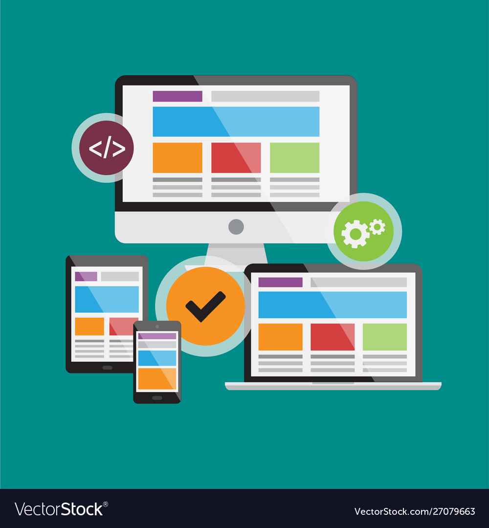 Responsive web design6 vector image Responsive web design6