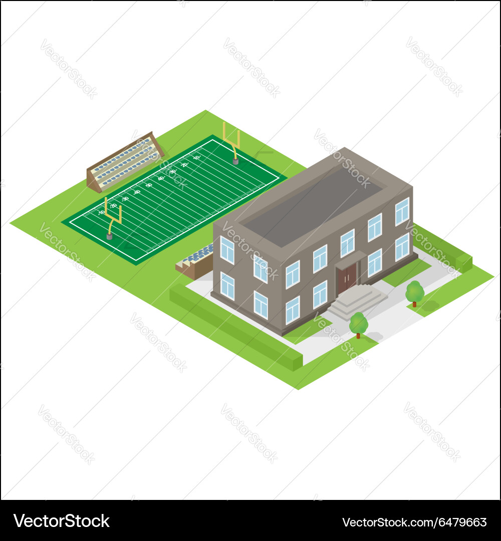 School isometric icon Royalty Free Vector Image
