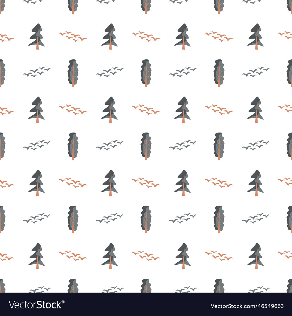 Seamless trees pattern