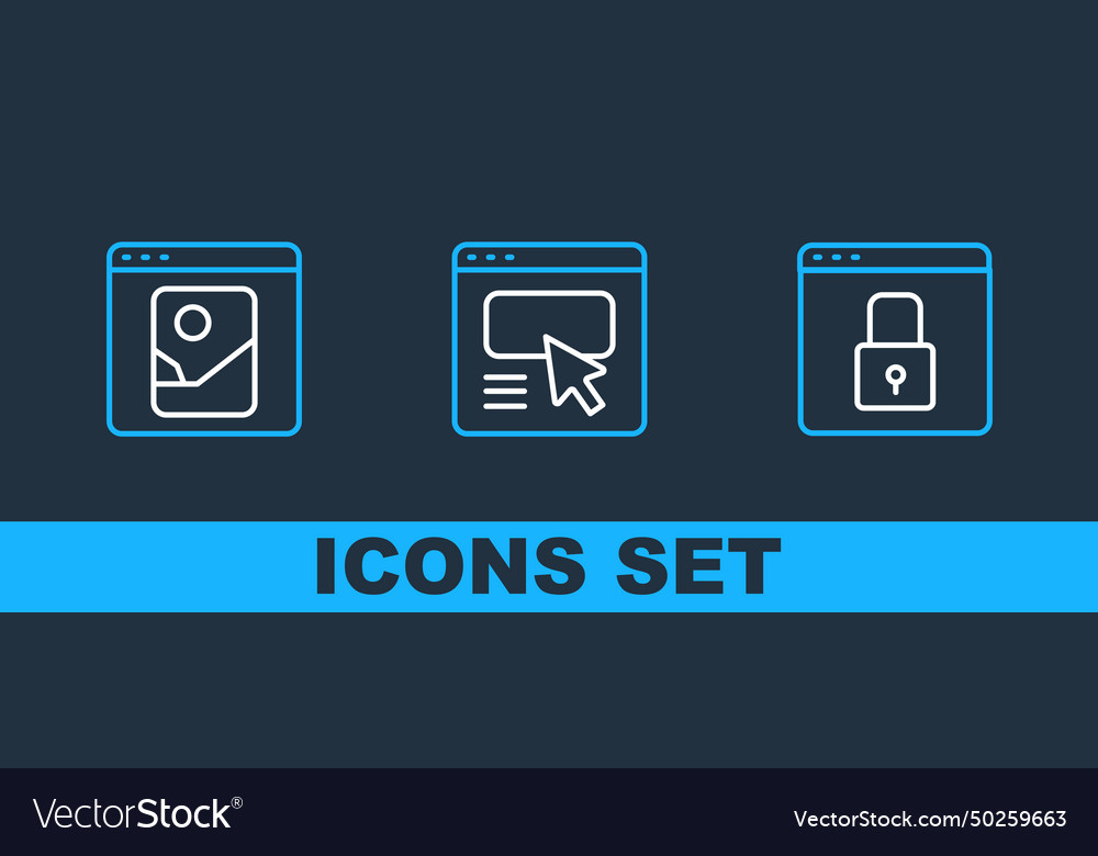 Set line secure your site with https ssl photo vector image Set line secure your site with https ssl photo