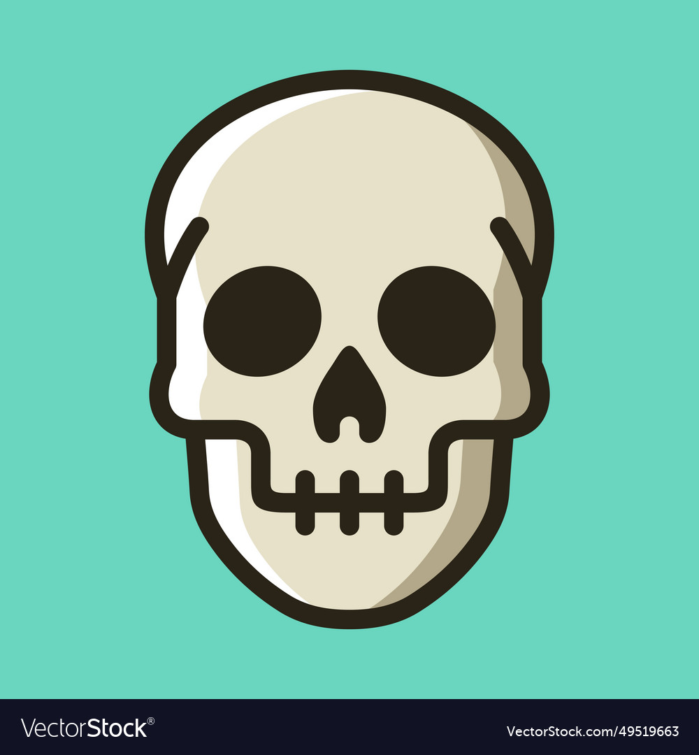 Skull line flat icon human skeleton head death