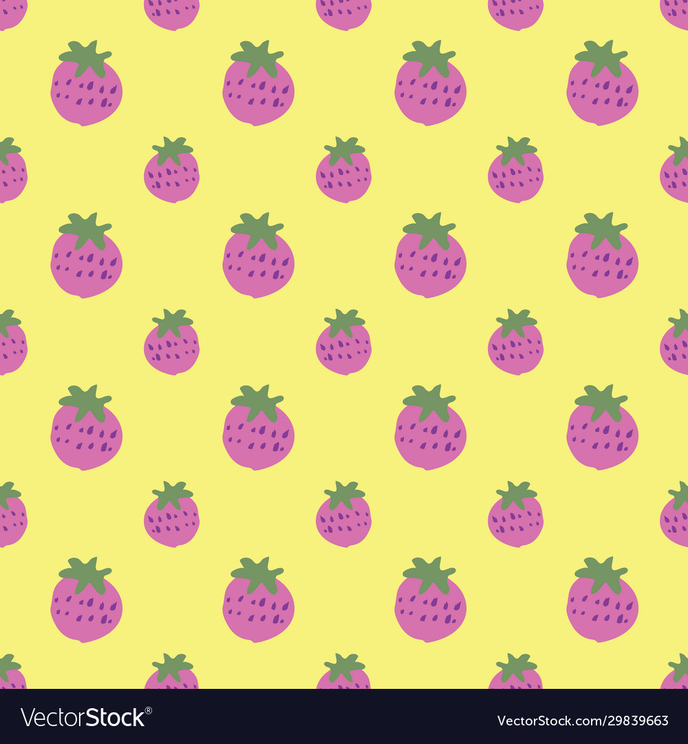 Strawberry fruit seamless repeat pattern design