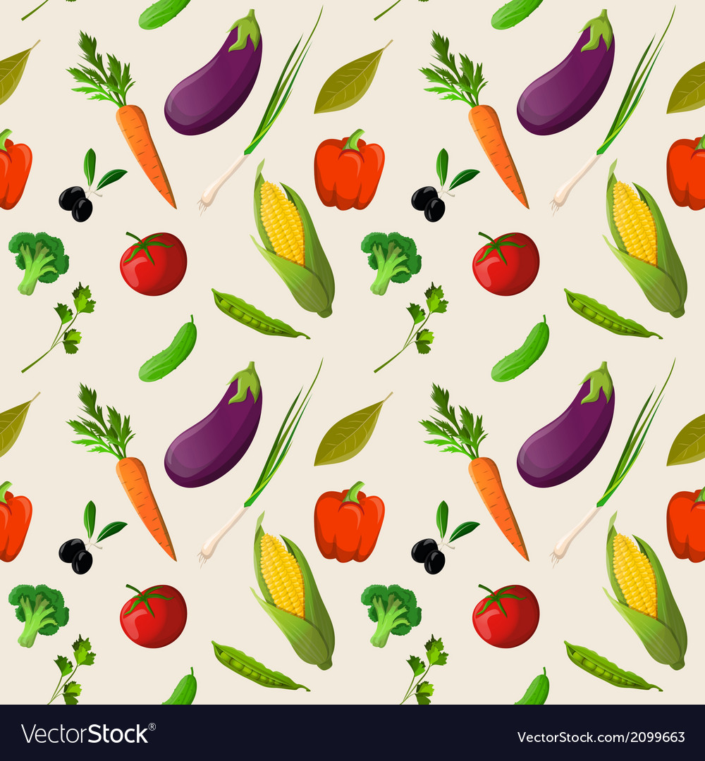 Vegetables seamless pattern Royalty Free Vector Image