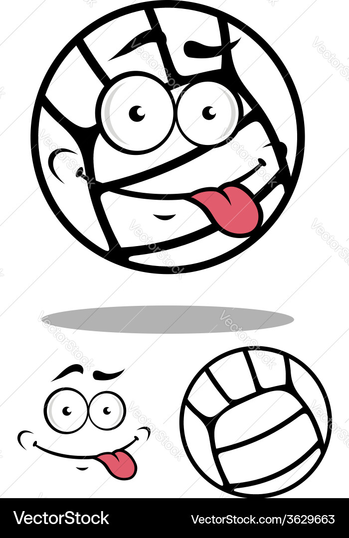 White cartoon volleyball ball Royalty Free Vector Image