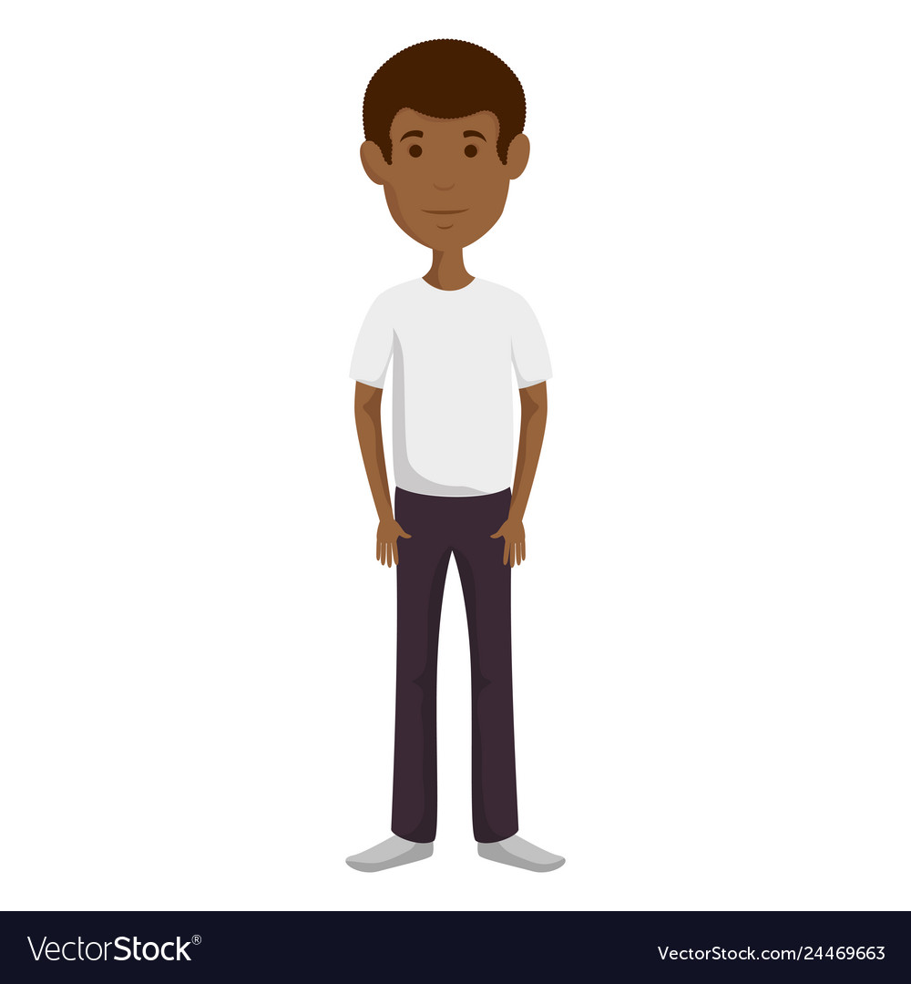 Young african man avatar character Royalty Free Vector Image