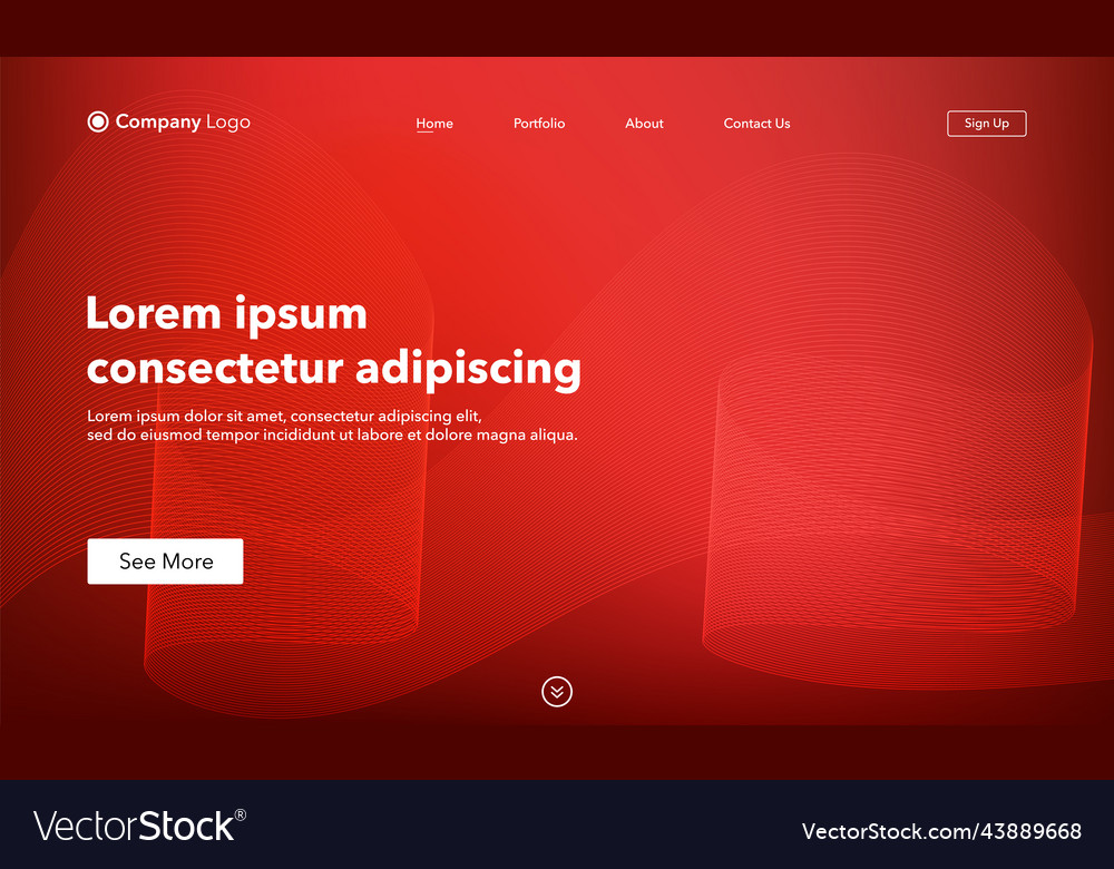 Abstract background website landing page template vector image Abstract background website landing page template