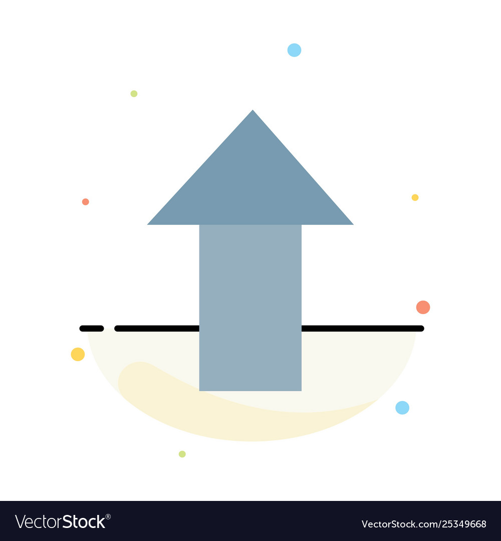 Arrow up upload abstract flat color icon template