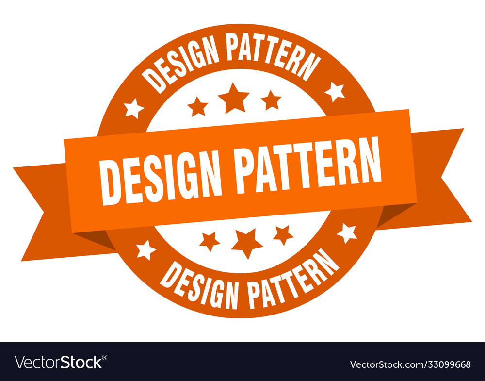 Design pattern round ribbon isolated label