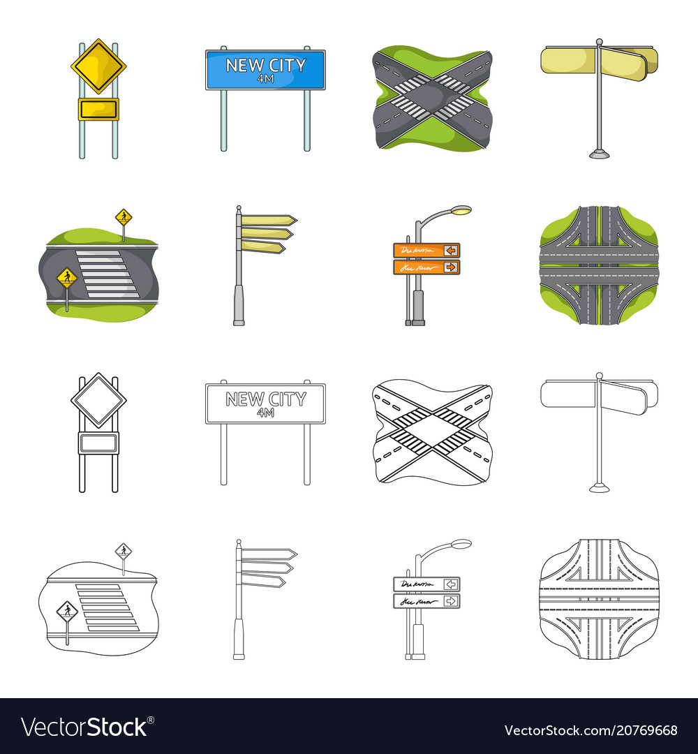 Richtungsschilder und andere Web-Symbole in Cartoon vector image Richtungsschilder und andere Web-Symbole in Cartoon
