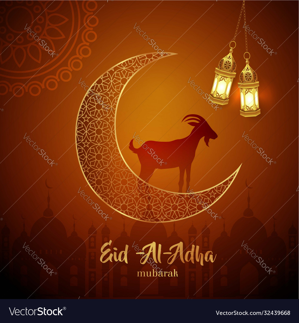 Eid al adha mubarak celebration muslim Royalty Free Vector