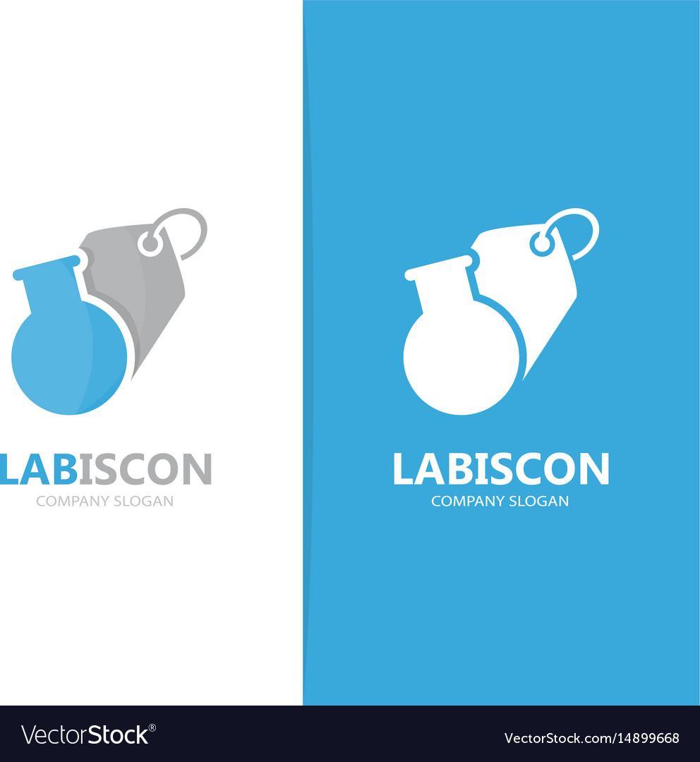 Flask and tag logo combination