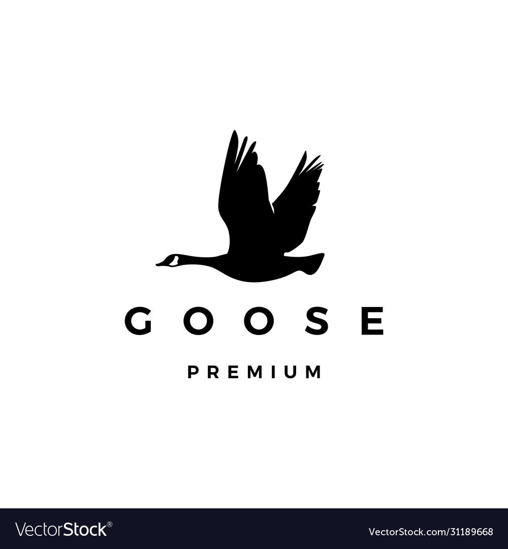 Flying goose logo icon Royalty Free Vector Image