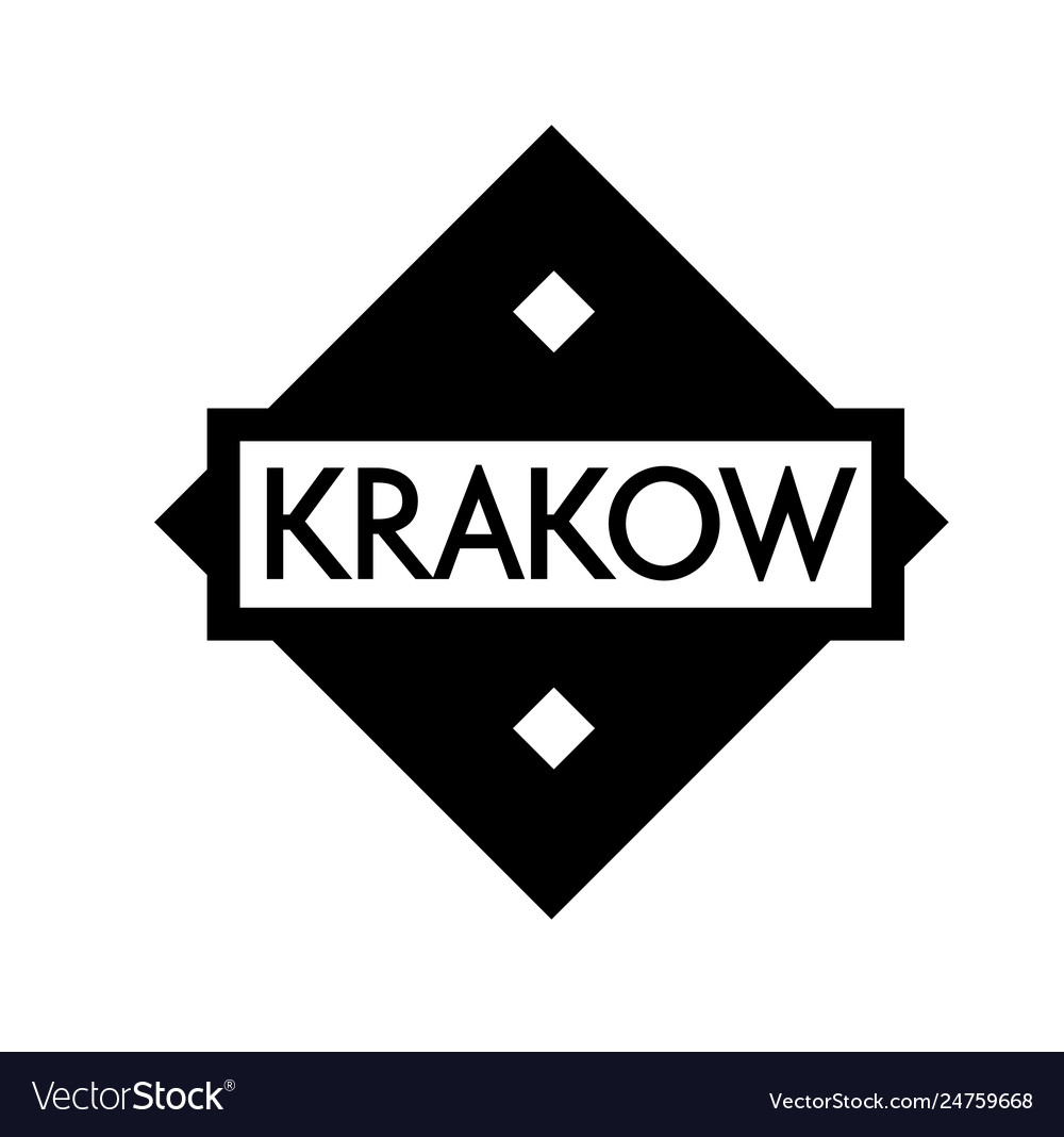 Krakow stamp on white