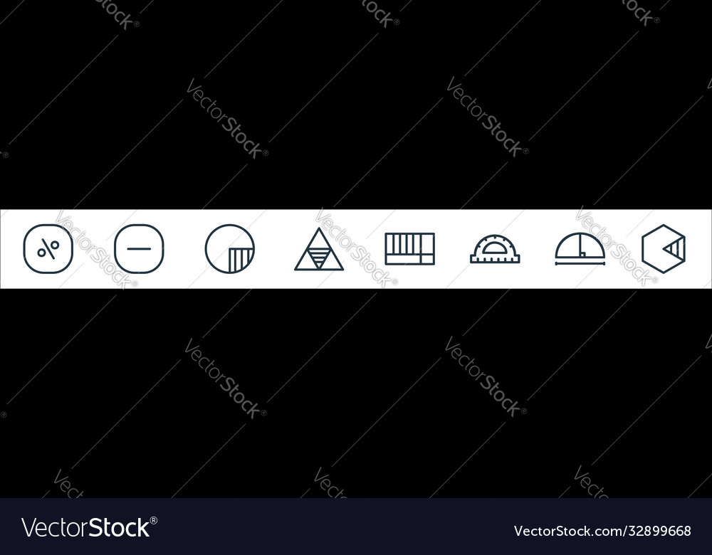Mathematics line icons linear set quality vector image Mathematics line icons linear set quality