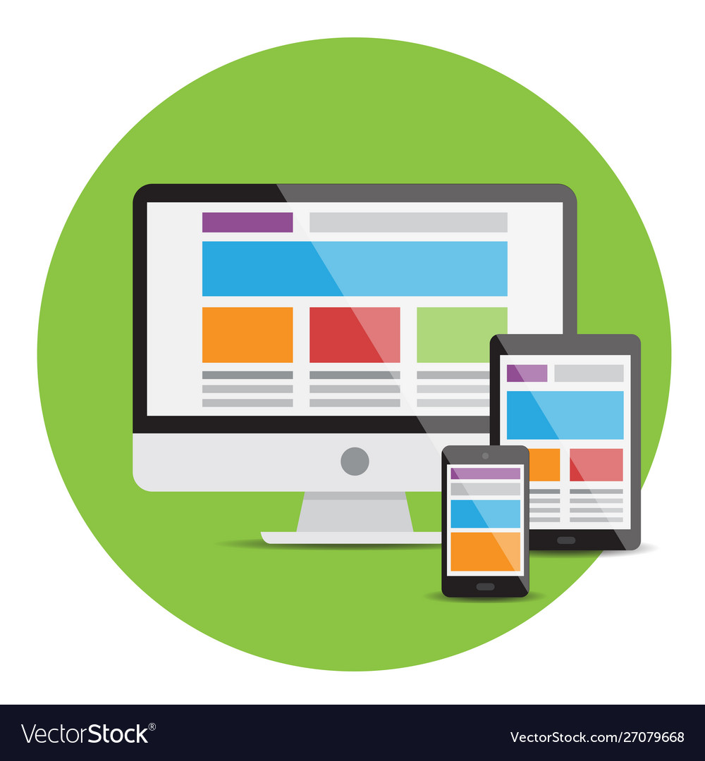 Responsive web design8 Vector Image Responsive web design8