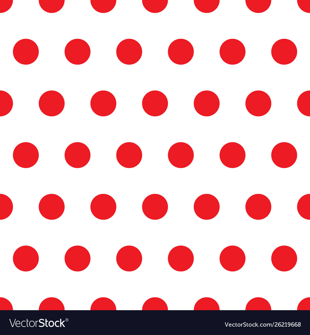 Seamless minimal red round shape dot on white Vector Image