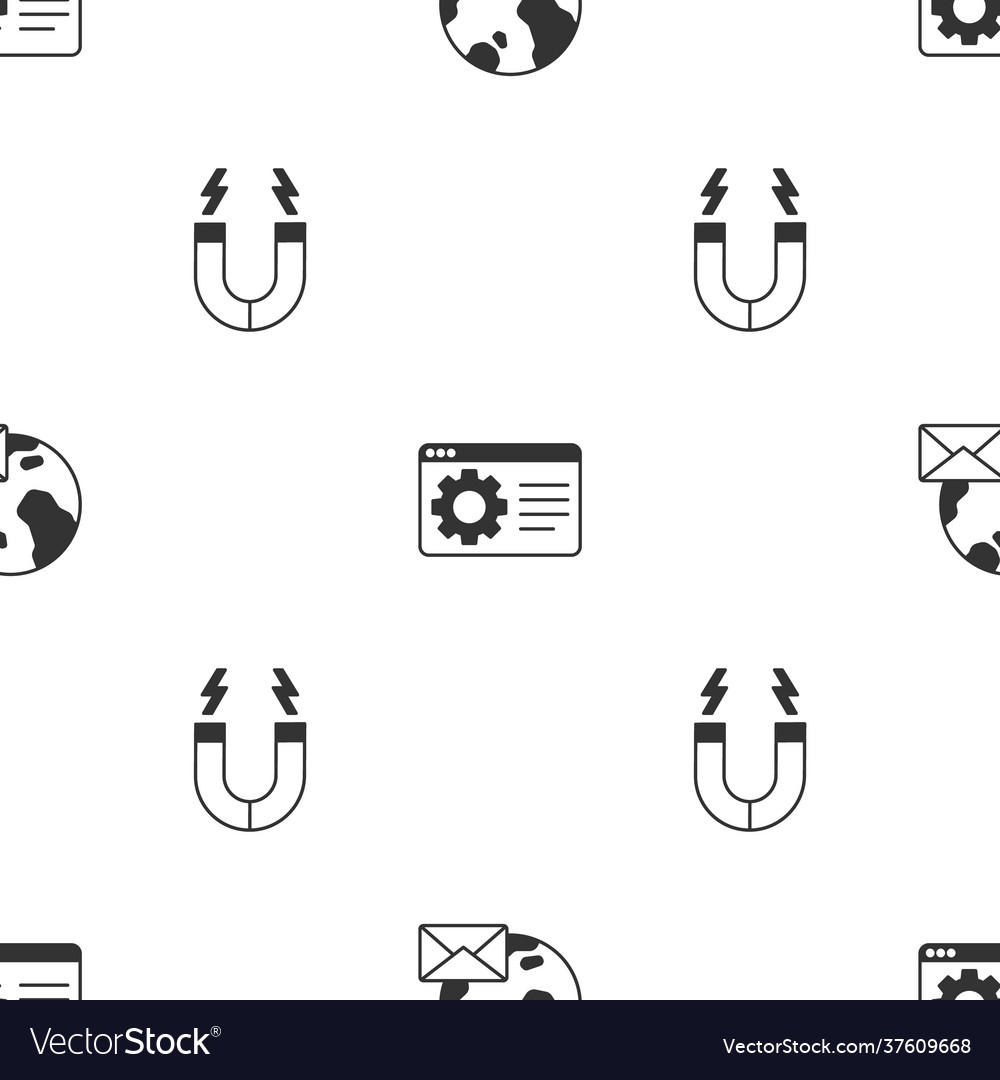 Set earth globe with mail browser setting vector image Set earth globe with mail browser setting