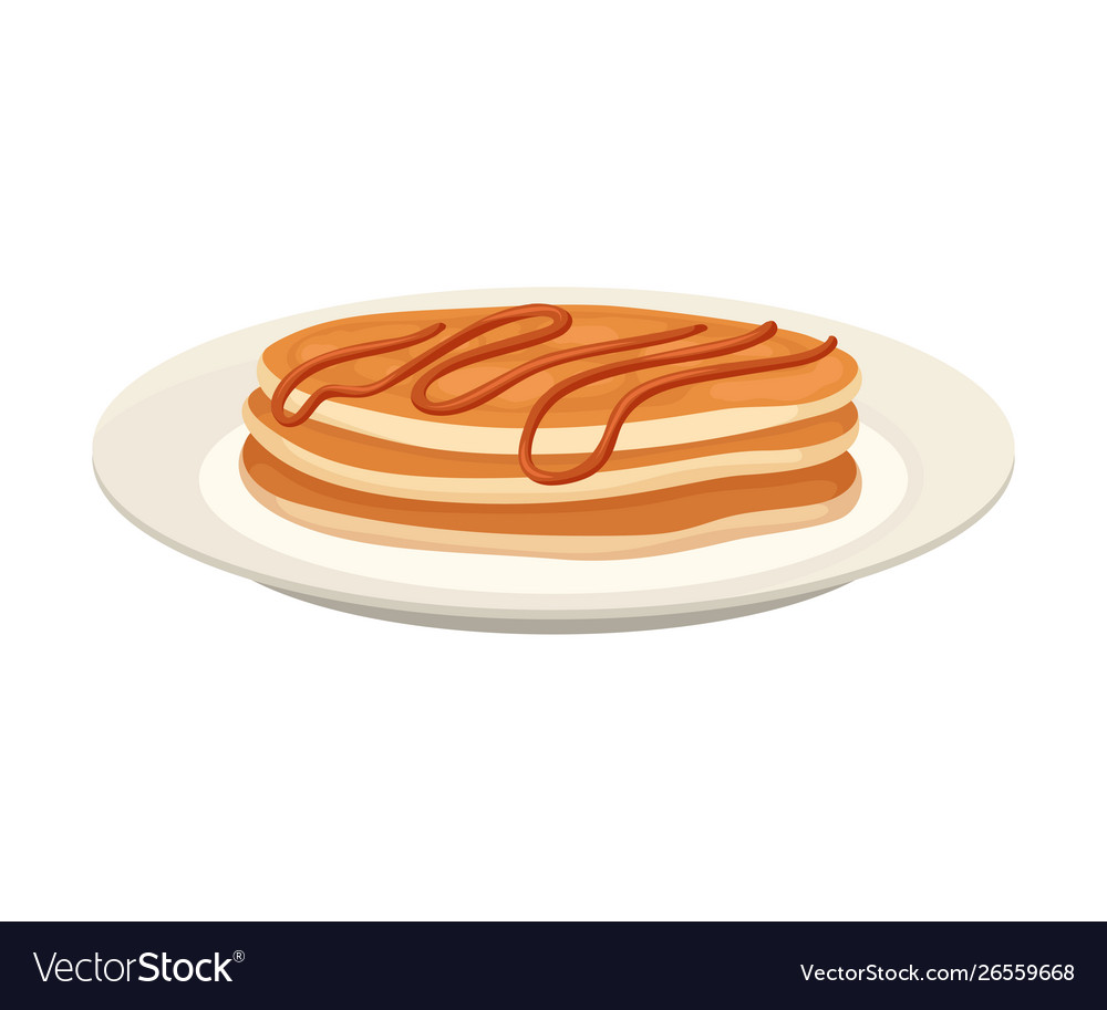 Stack of Round Pancakes with Caramel