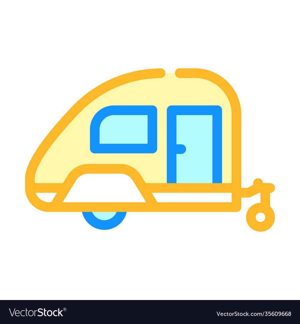 Trailer home on wheels color icon Royalty Free Vector Image