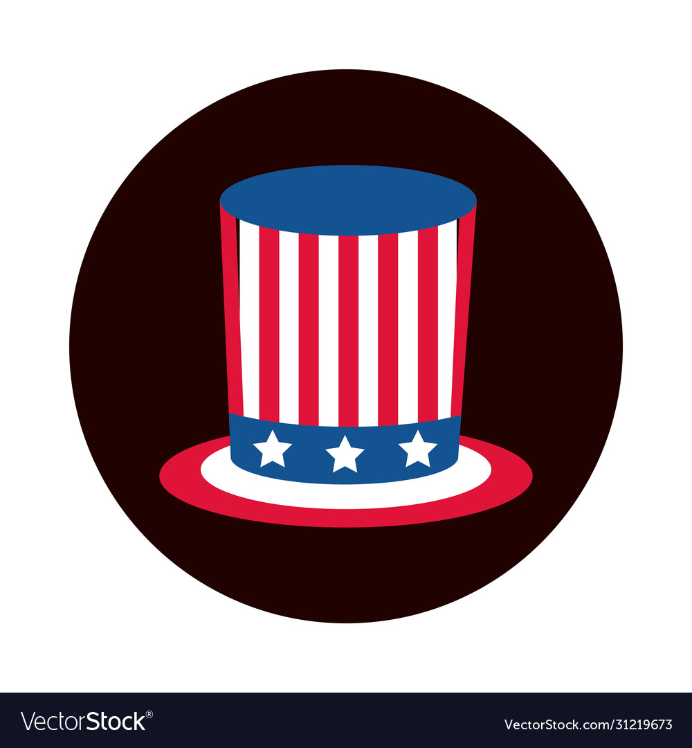 4th july independence day top hat Royalty Free Vector Image