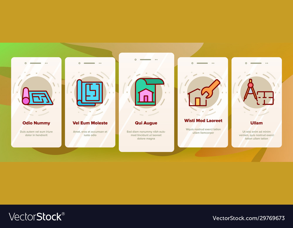 Blueprint Architektur an Bord von Icons Set