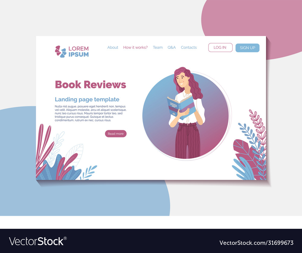 Book reviews landing page template
