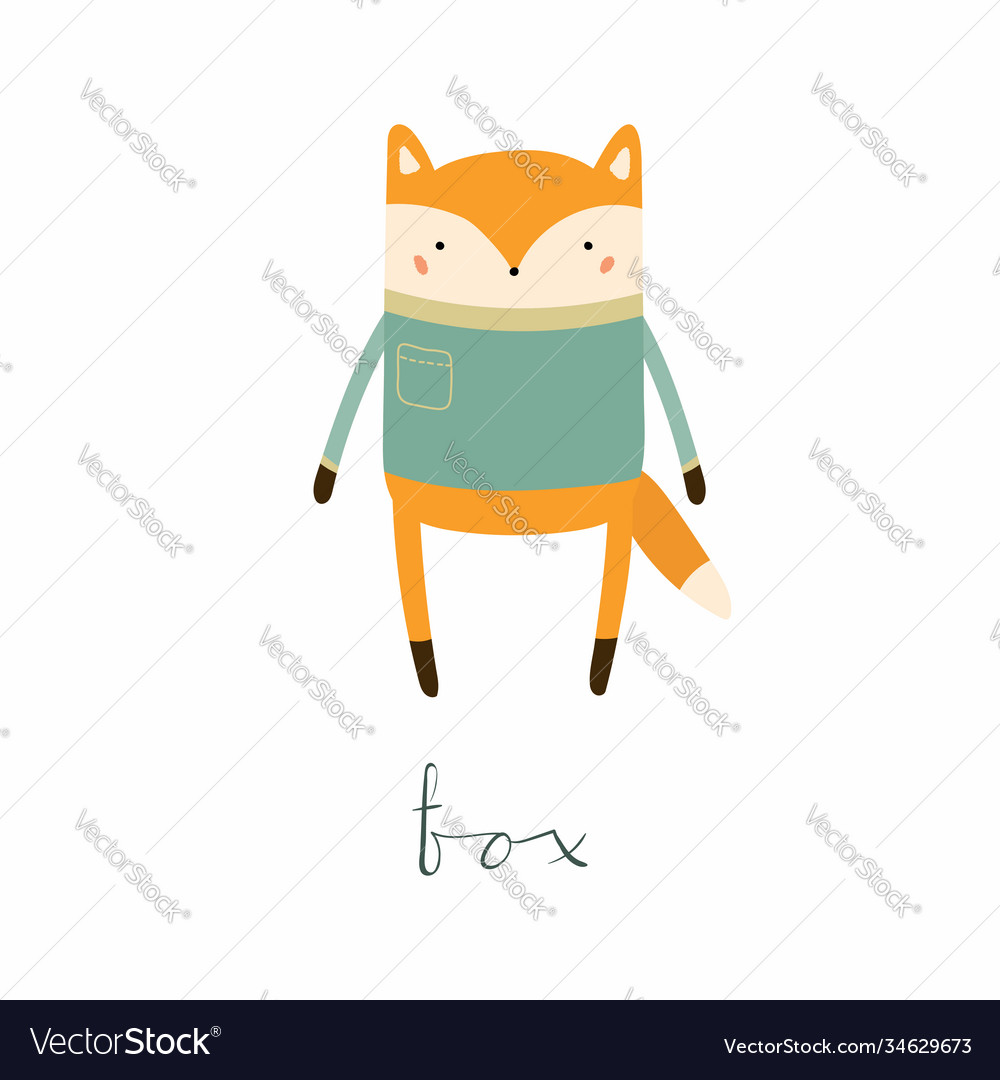 Cute fox in sweater