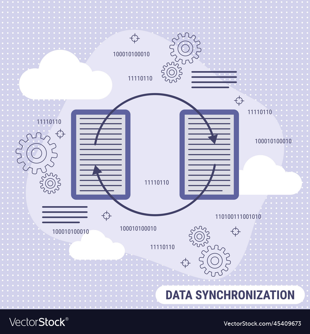 Data synchronization concept vector image Data synchronization concept