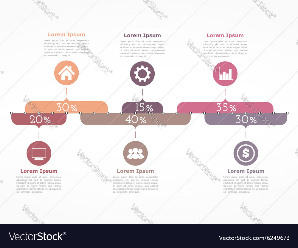 Diagram with percents Royalty Free Vector Image