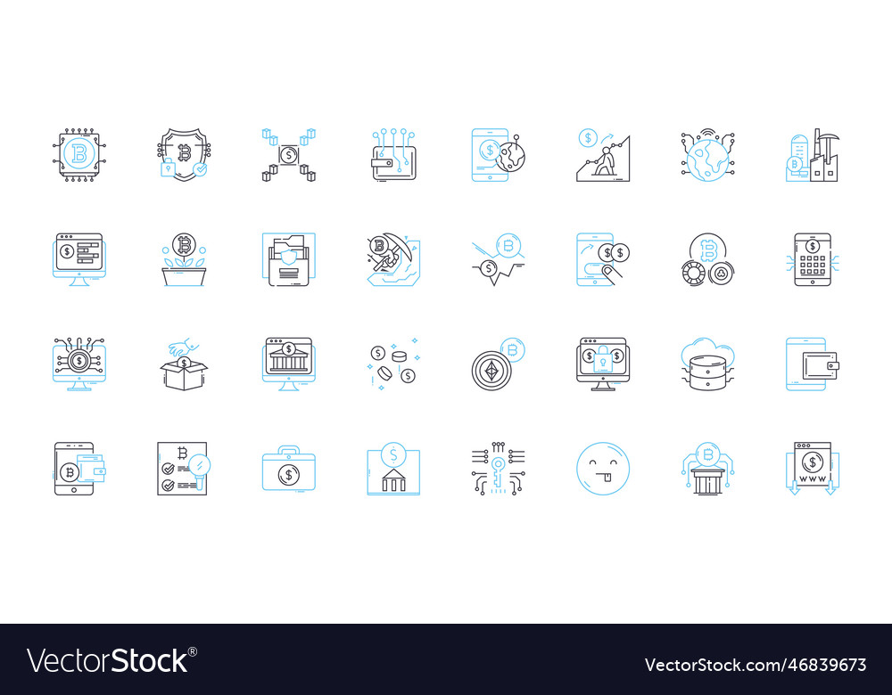 Financial services innovation company linear icons