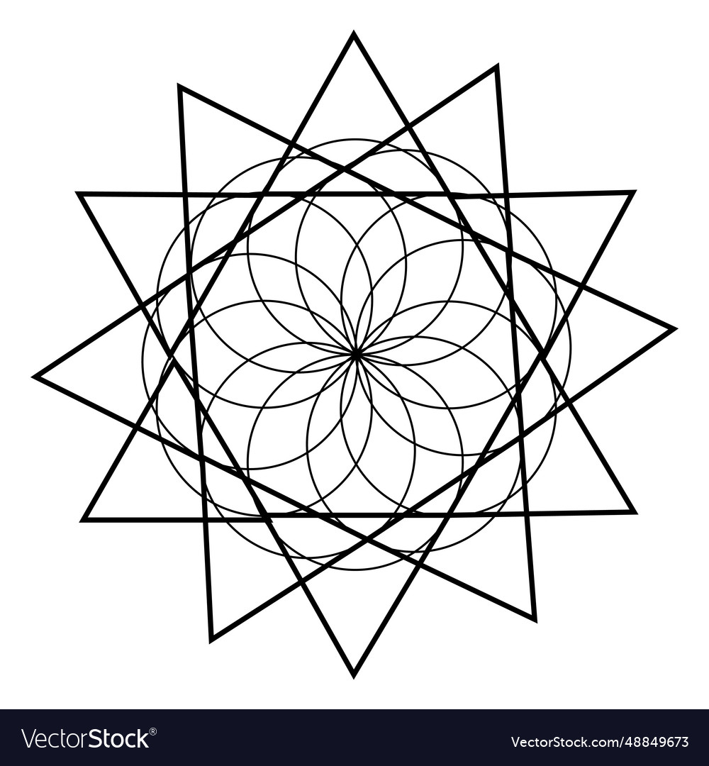 Floral sacred geometry design vector image Floral sacred geometry design