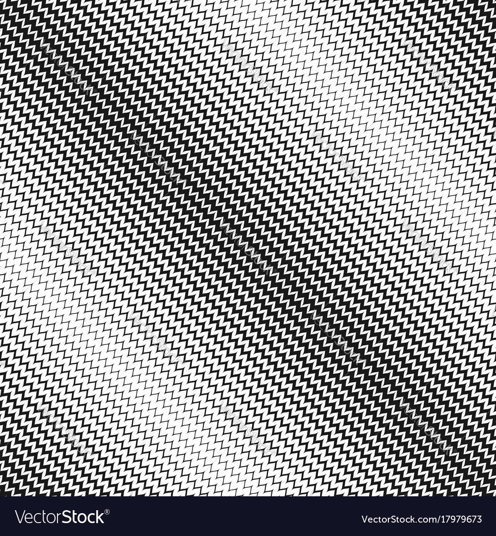 Halftone seamless pattern diagonal zig zag lines