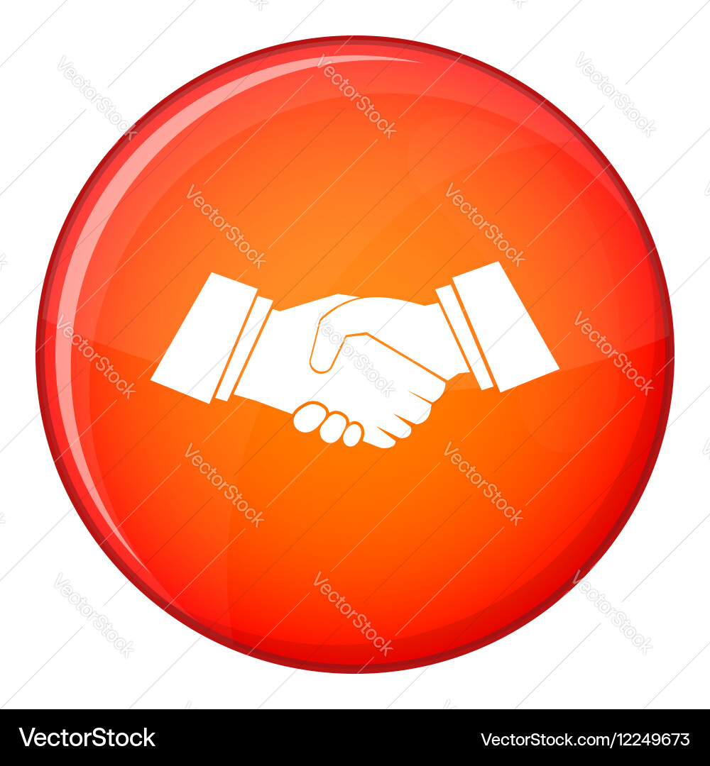 Handshake icon flat style Royalty Free Vector Image