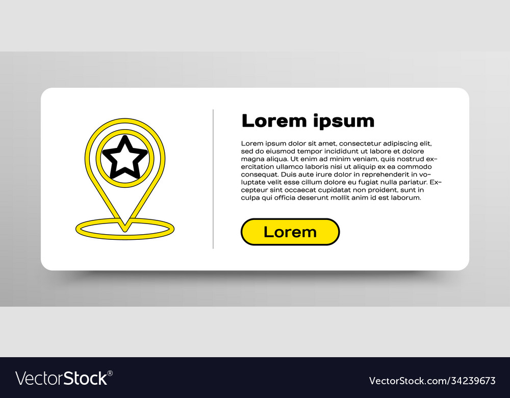 Line map pointer with star icon isolated on white vector image Line map pointer with star icon isolated on white