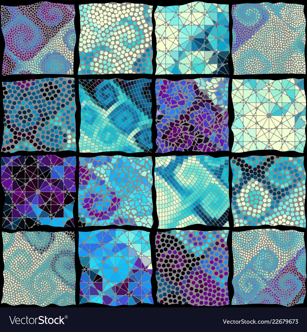 Mosaic art pattern image vector image Mosaic art pattern image