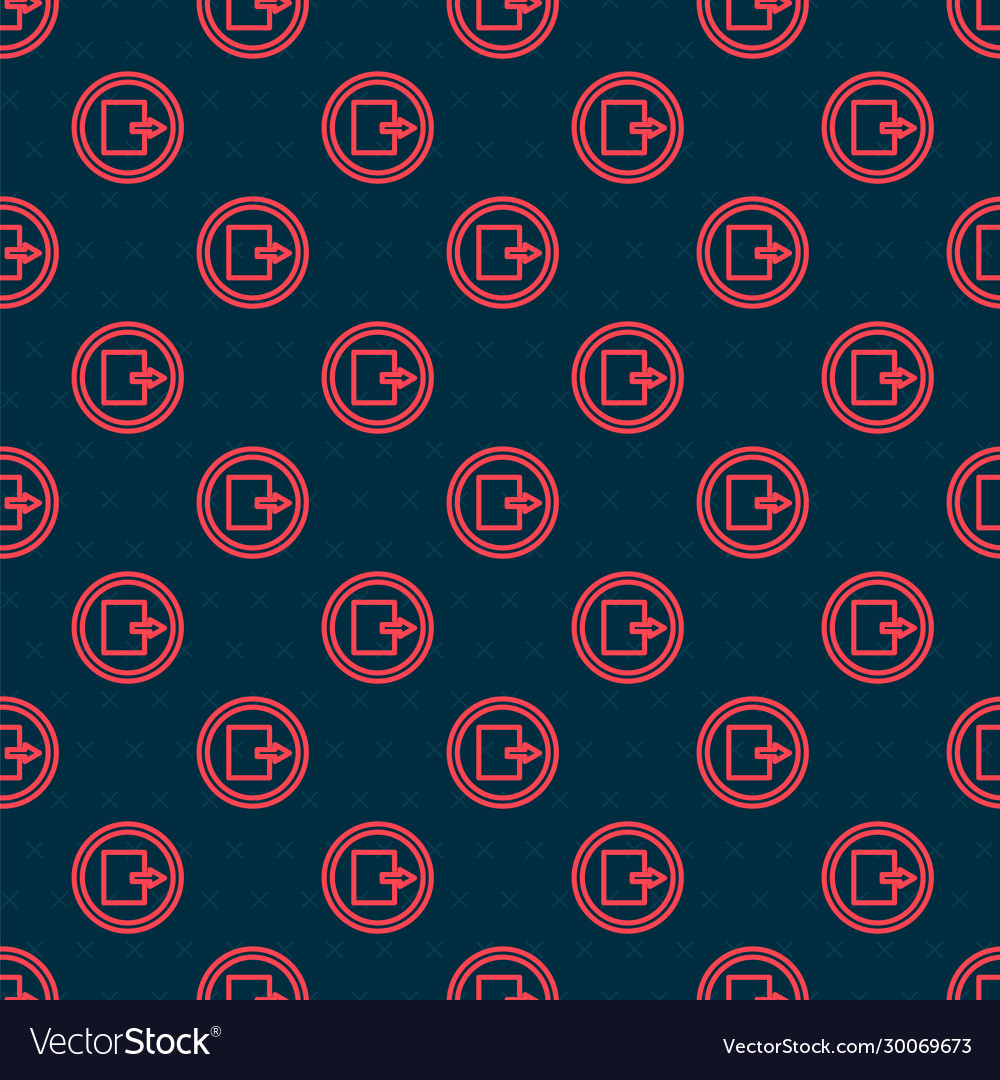 Red line fire exit icon isolated seamless pattern Vector Image Red line fire exit icon isolated seamless pattern