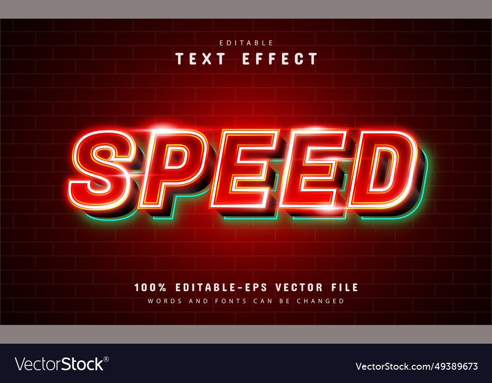 Red speed text effect