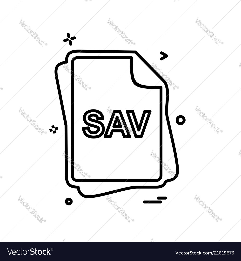 Sav file type icon design vector image Sav file type icon design