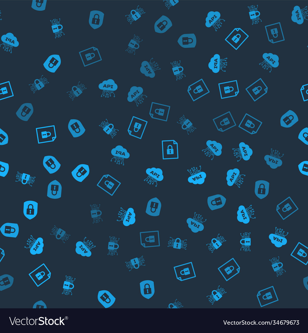 Set cyber security cloud api interface document vector image Set cyber security cloud api interface document