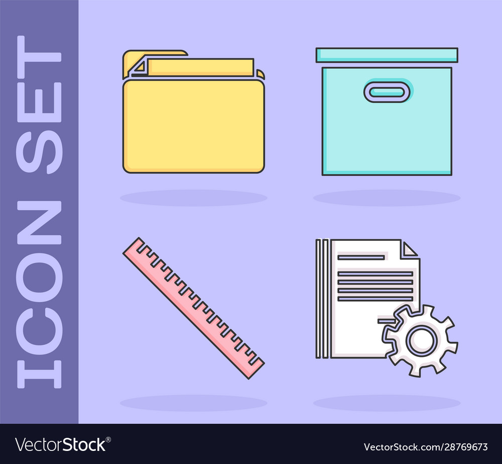 Set document settings with gears folder vector image Set document settings with gears folder